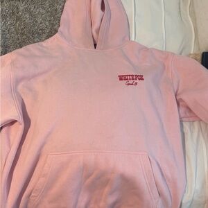 White Fox Boutique Pink Hoodie with Red Logo